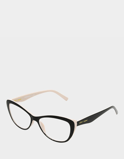 EFFORTLESS CHIC CAT EYE READING GLASSES BLACK Women's Black Nude Cat Eye Reading Glasses | Betsey Johnson Latest