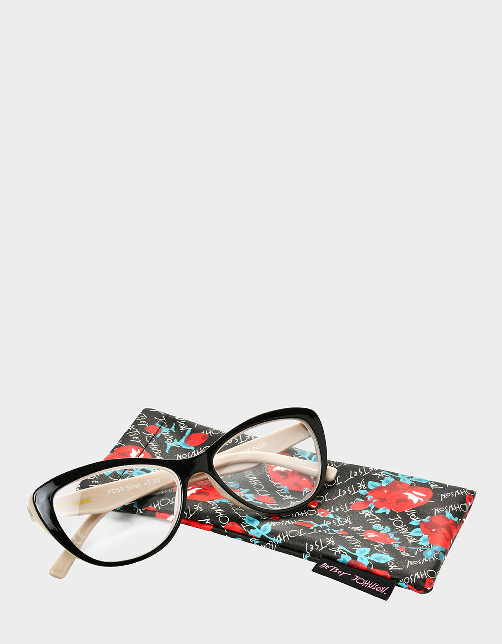 EFFORTLESS CHIC CAT EYE READING GLASSES BLACK Women's Black Nude Cat Eye Reading Glasses | Betsey Johnson Latest