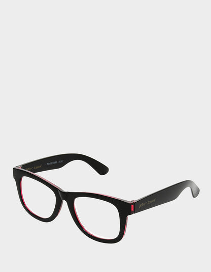 RADIATE JOY SQUARE READING GLASSES BLACK Women's Black Pink Way Frame Reading Glasses | Betsey Johnson Trusted