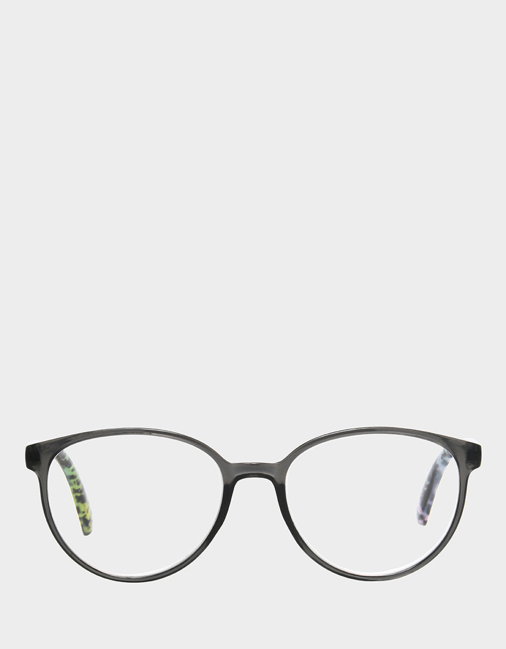 CAREFREE DAYS ROUND READING GLASSES LIGHT GREY Women's Round Grey Pastel Reading Glasses | Betsey Johnson Signature