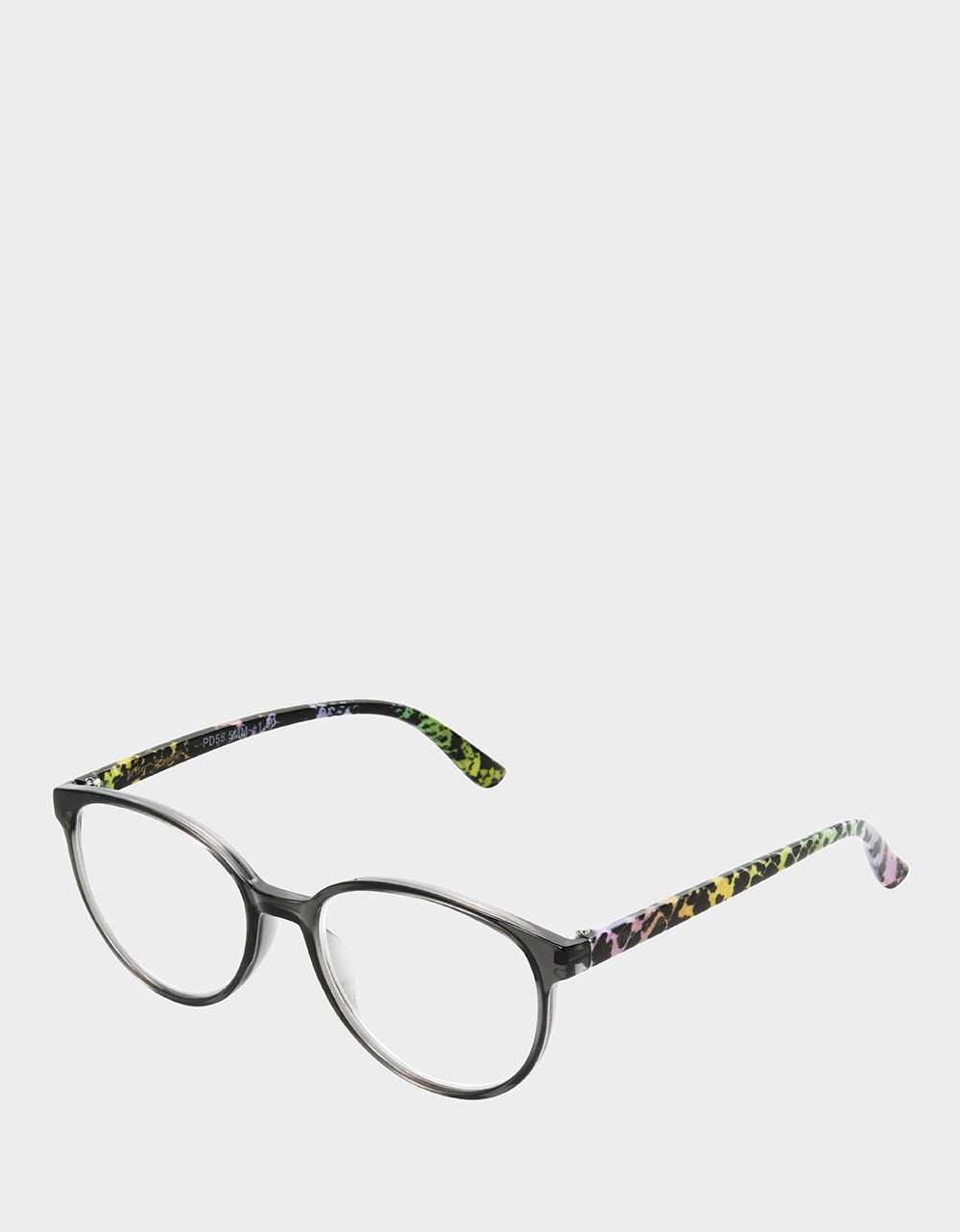 CAREFREE DAYS ROUND READING GLASSES LIGHT GREY Women's Round Grey Pastel Reading Glasses | Betsey Johnson Signature