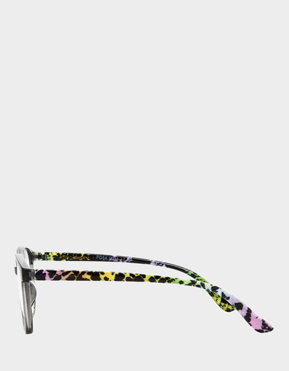 CAREFREE DAYS ROUND READING GLASSES LIGHT GREY Women's Round Grey Pastel Reading Glasses | Betsey Johnson Signature