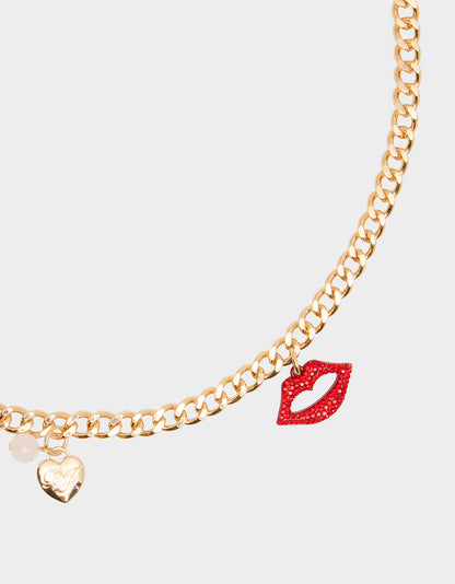 MULTI CHARM CHAIN BELT GOLD Women's Metal Charm Adjustable Belt | Betsey Johnson Classic
