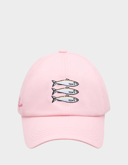 SARDINE EMBROIDERED BASEBALL CAP Women's Pink Sardine Baseball Hat | Betsey Johnson Recommended