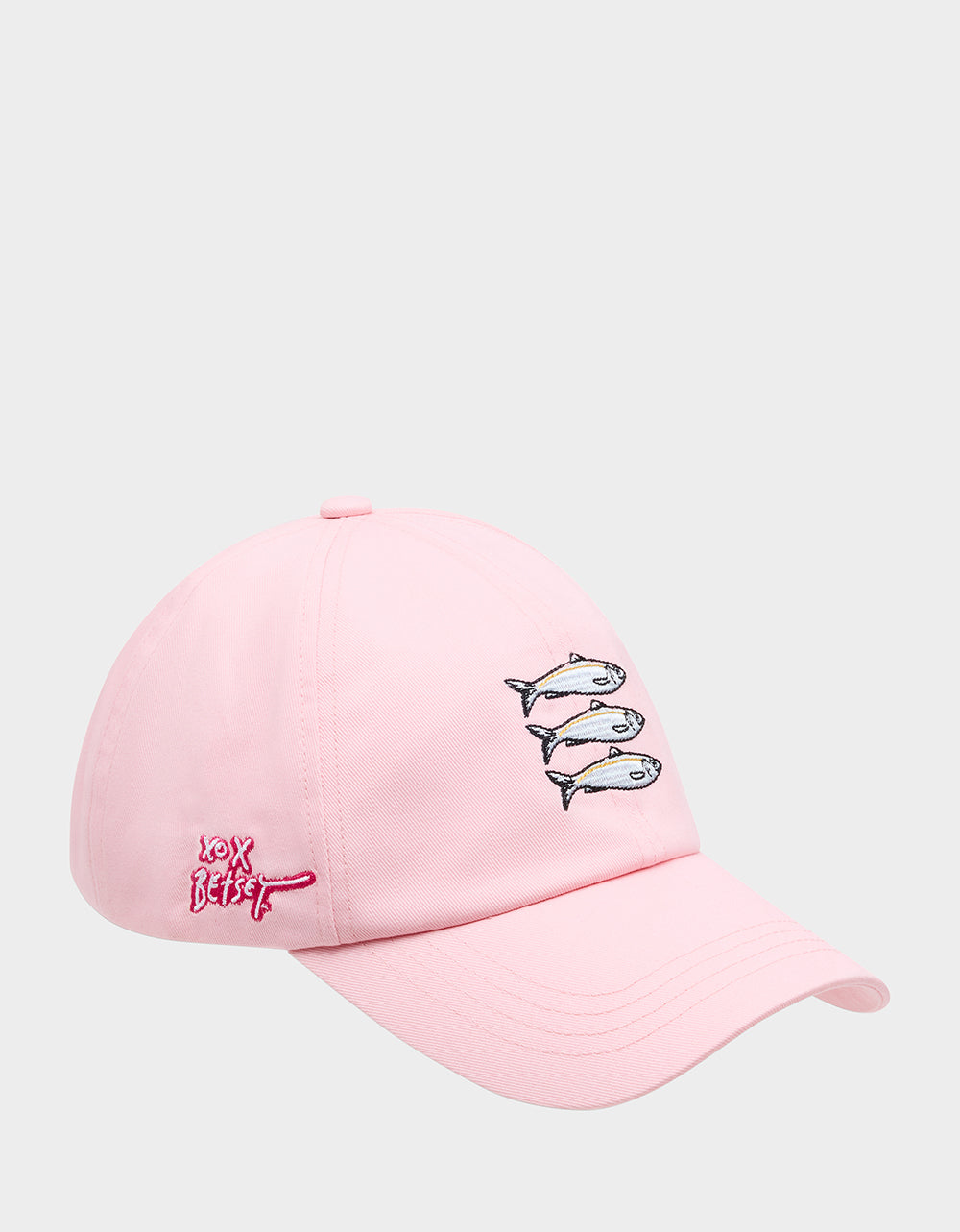 SARDINE EMBROIDERED BASEBALL CAP Women's Pink Sardine Baseball Hat | Betsey Johnson Recommended