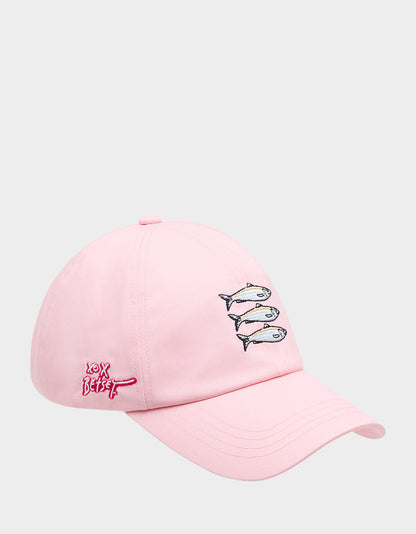 SARDINE EMBROIDERED BASEBALL CAP Women's Pink Sardine Baseball Hat | Betsey Johnson Recommended