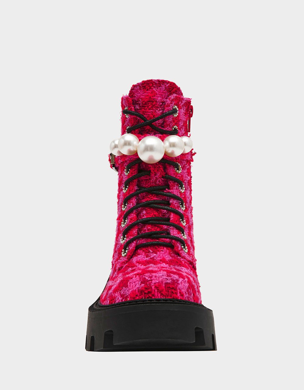 JONNIE FUCHSIA MULTI Lace-Up Platform Combat Women's Ankle Boot | Betsey Johnson Best Price