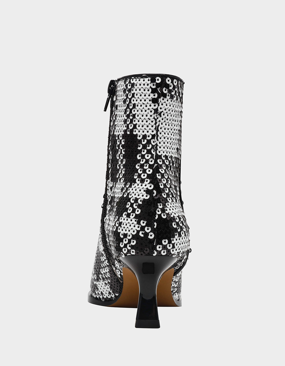 LOUISA BLACK/WHITE PLAID Women's Pointed Toe Kitten Heel Ankle Bootie | Betsey Johnson Trending