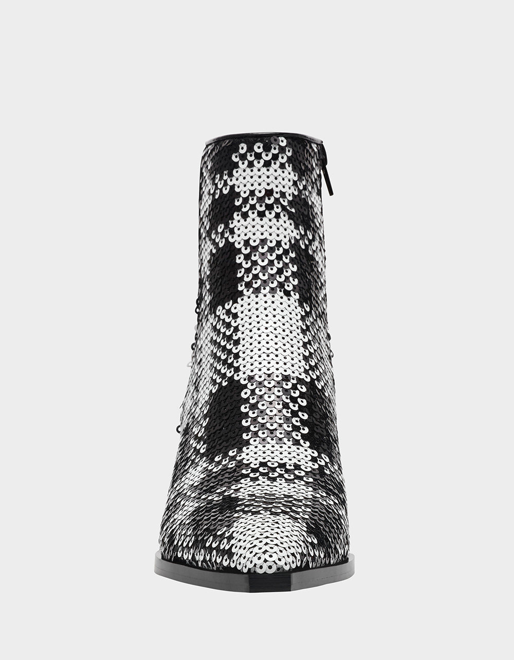 LOUISA BLACK/WHITE PLAID Women's Pointed Toe Kitten Heel Ankle Bootie | Betsey Johnson Trending