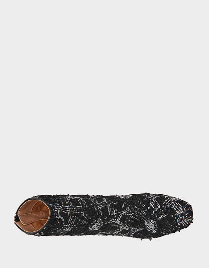 STEVIE BLACK MULTI Square-Toe Block Heel Women's Ankle Boot | Betsey Johnson Customer Favorite