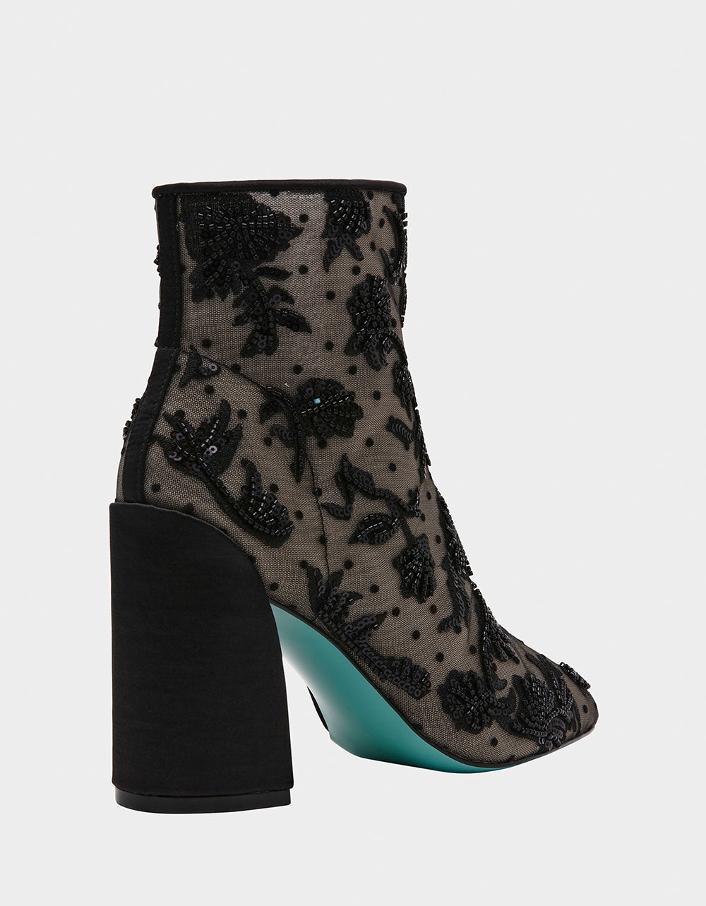 MERRI BLACK Mesh Bootie | Betsey Johnson Trusted