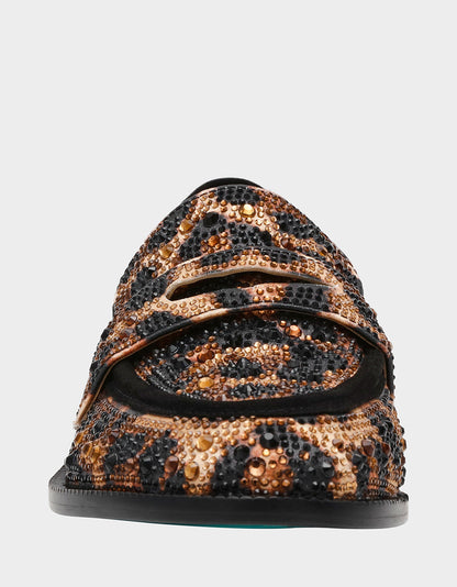 CANNE LEOPARD Slip-On Embellished Rhinestone Women's Loafer | Betsey Johnson Featured