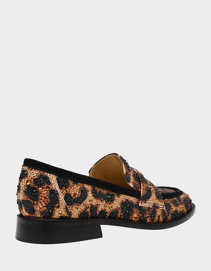 CANNE LEOPARD Slip-On Embellished Rhinestone Women's Loafer | Betsey Johnson Featured