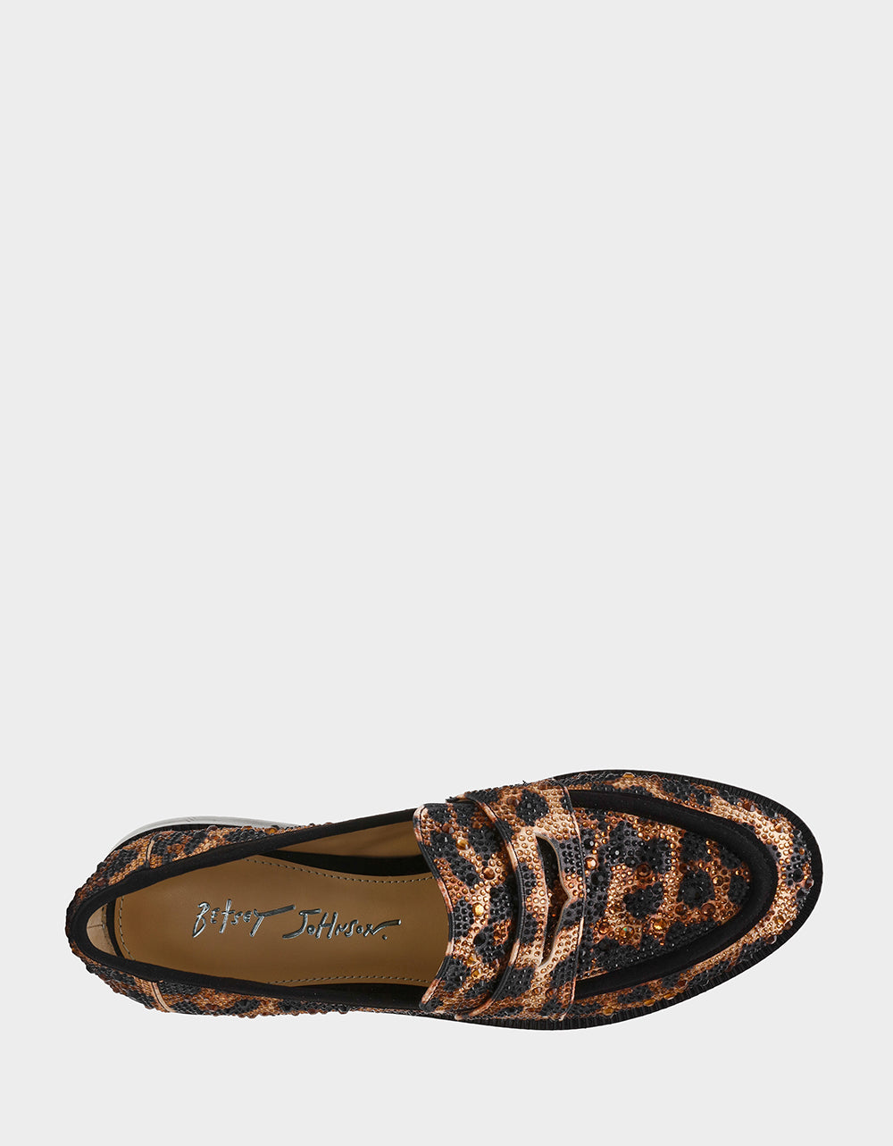 CANNE LEOPARD Slip-On Embellished Rhinestone Women's Loafer | Betsey Johnson Featured