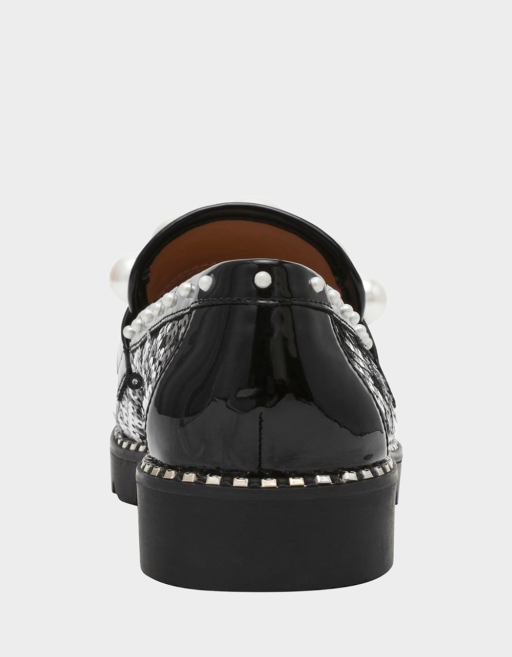 HARLOE BLACK WHITE PLAID Platfrom Pearl Embellished Women's Loafer | Betsey Johnson Best Seller