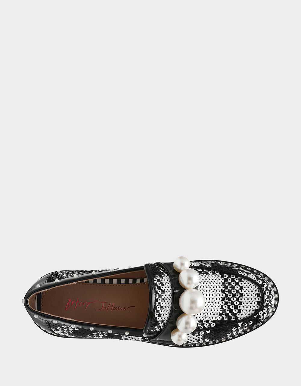 HARLOE BLACK WHITE PLAID Platfrom Pearl Embellished Women's Loafer | Betsey Johnson Best Seller
