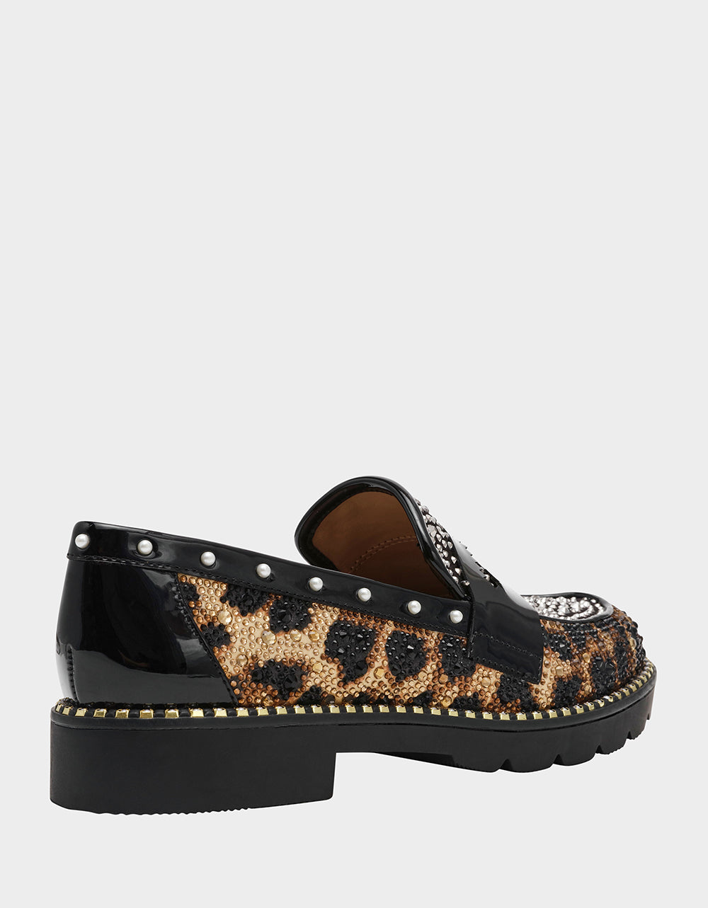 LYDIAA LEOPARD Rhinestone Embellished Platform Women's Loafer | Betsey Johnson New