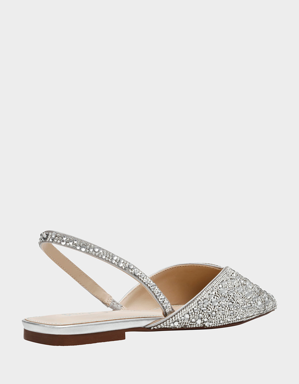 VANCE SILVER Rhinestone Slingback Flats | Betsey Johnson Featured