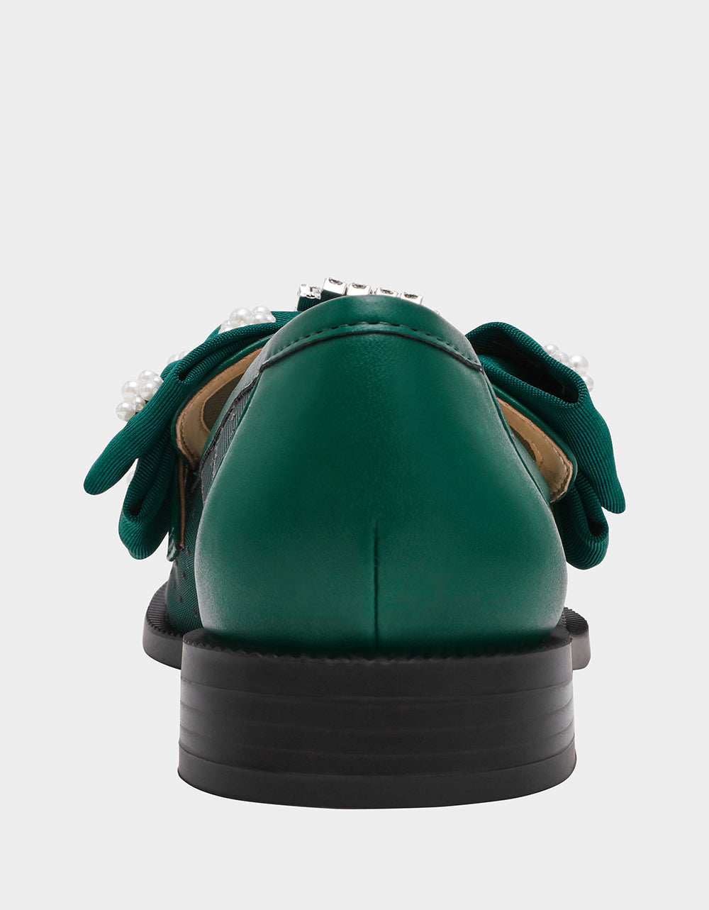 SETH EMERALD Women's Mesh Pearl Bow Slip-On Loafer | Betsey Johnson Value