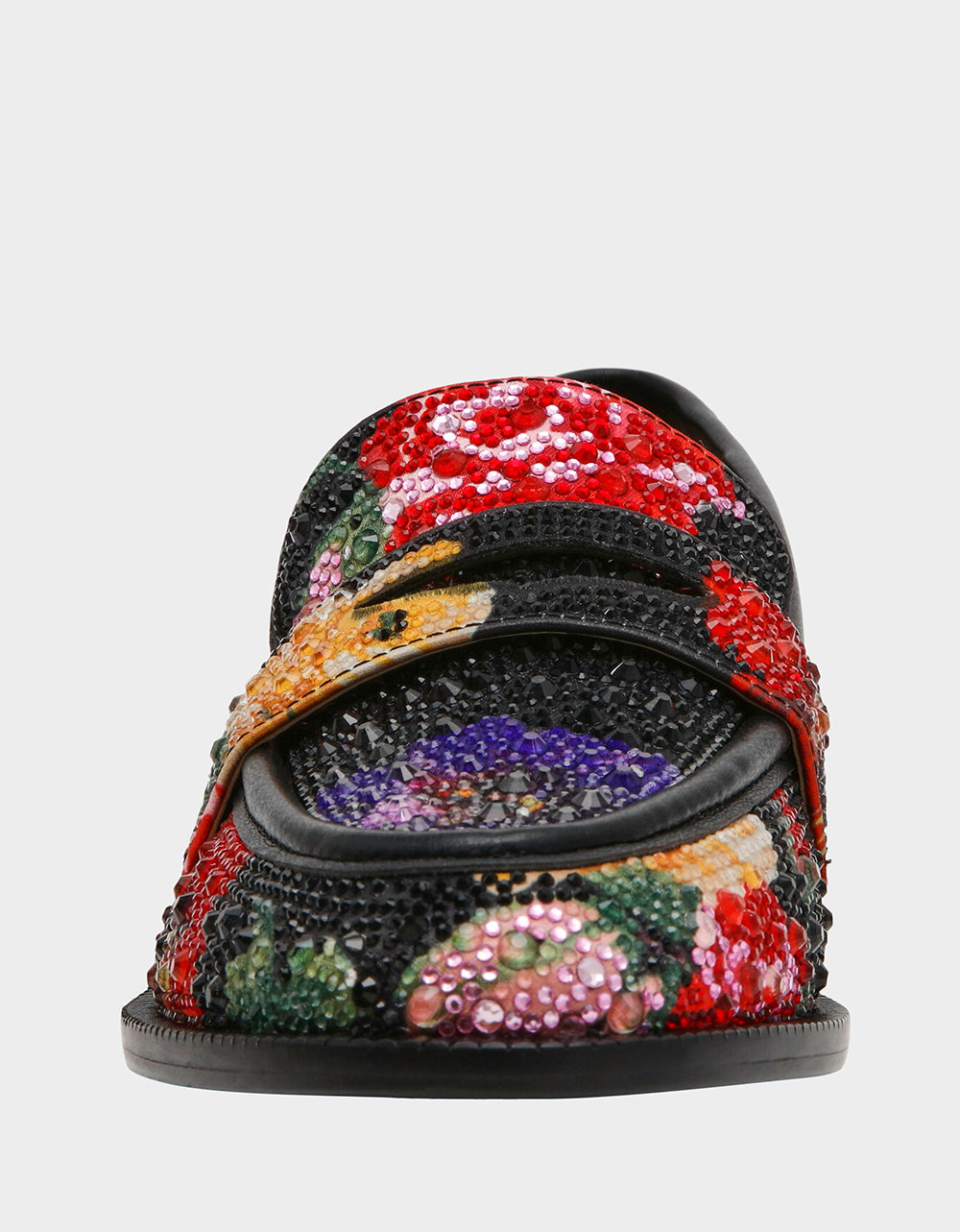 CANNE BLACK FLOWER MULTI Slip-On Embellished Rhinestone Women's Loafer | Betsey Johnson Classic