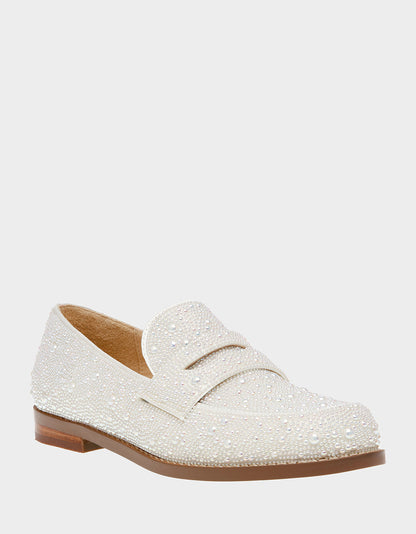 ARON IVORY Pearl Loafers | Betsey Johnson Classic