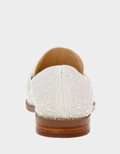 ARON IVORY Pearl Loafers | Betsey Johnson Classic