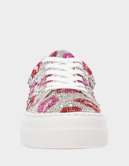 SIDNY MULTI LIPS Women's Rhinestone Platform Sneaker | Betsey Johnson New