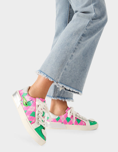 SHERRIE PINK/GREEN MULTI Women's Low-Top Lace-Up Sneaker | Betsey Johnson Trending