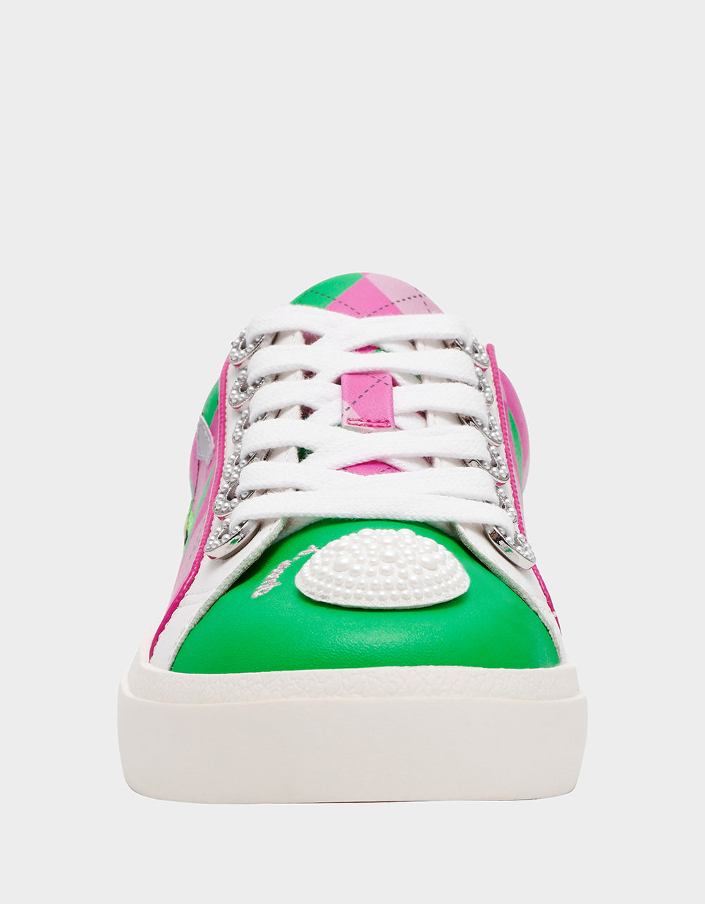 SHERRIE PINK/GREEN MULTI Women's Low-Top Lace-Up Sneaker | Betsey Johnson Trending