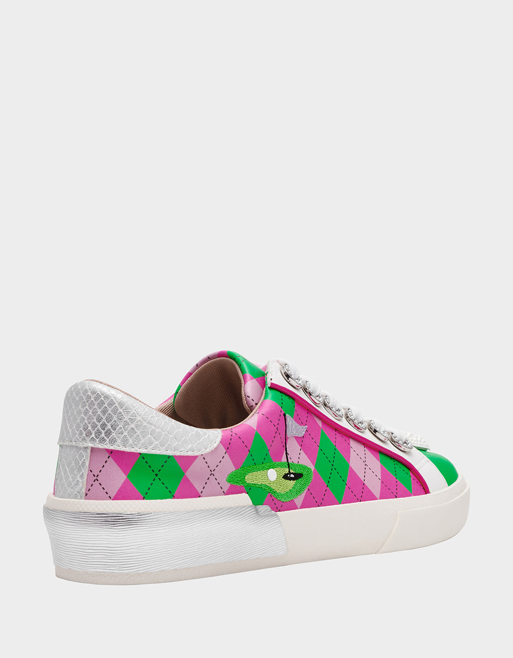 SHERRIE PINK/GREEN MULTI Women's Low-Top Lace-Up Sneaker | Betsey Johnson Trending