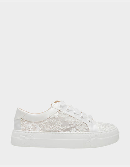 THEAA IVORY Platform Low-Top Lace-Up Sneakers | Betsey Johnson Signature