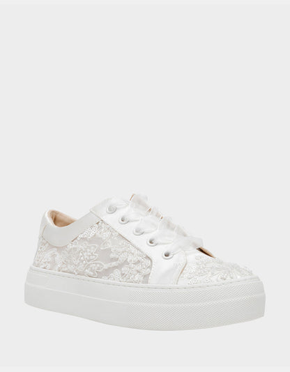 THEAA IVORY Platform Low-Top Lace-Up Sneakers | Betsey Johnson Signature