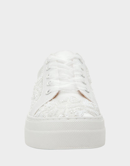 THEAA IVORY Platform Low-Top Lace-Up Sneakers | Betsey Johnson Signature