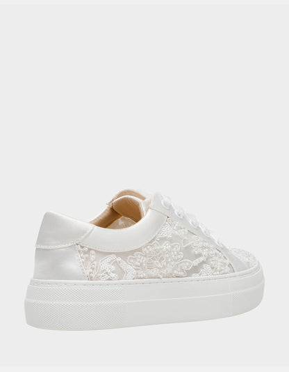 THEAA IVORY Platform Low-Top Lace-Up Sneakers | Betsey Johnson Signature