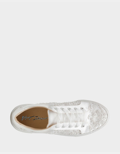 THEAA IVORY Platform Low-Top Lace-Up Sneakers | Betsey Johnson Signature