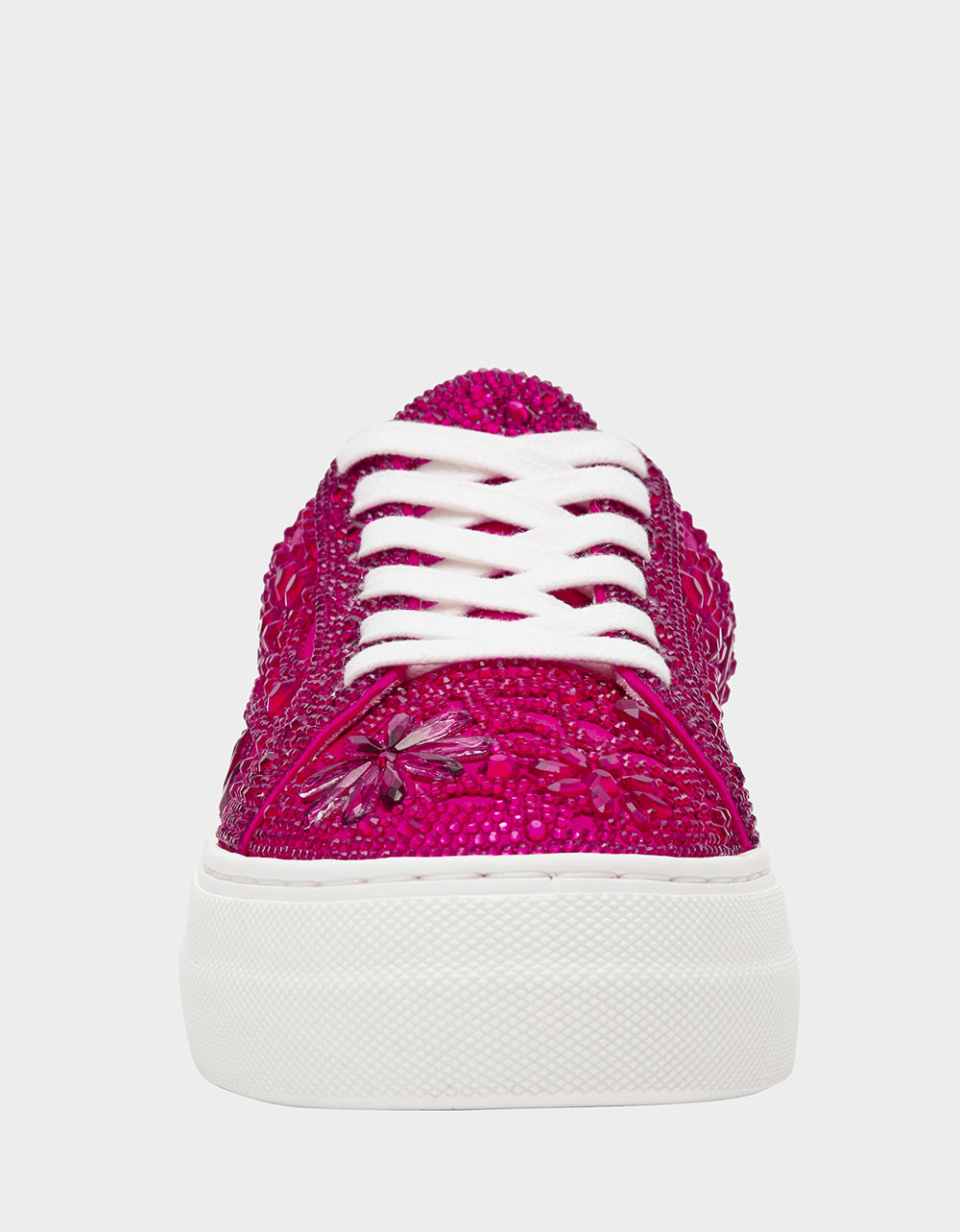 REILY Fuchsia Platform Low-Top Lace-Up Rhinestone Women's Sneaker | Betsey Johnson Best Price