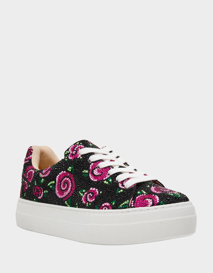 SIDNY BLACK ROSE Women's Tennis Sneaker | Betsey Johnson Trending