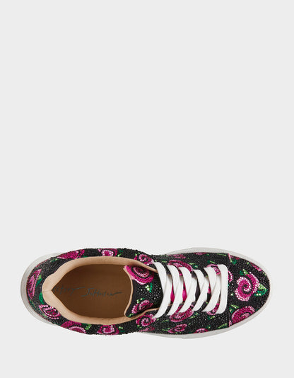 SIDNY BLACK ROSE Women's Tennis Sneaker | Betsey Johnson Trending