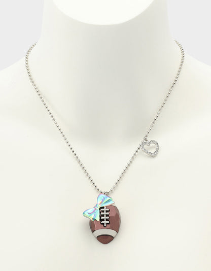 THE BIG GAME BUNDLE Women's Football Rhinestone Sneakers, Earrings, and Necklace Set | Betsey Johnson Exclusive