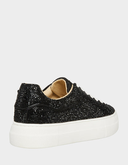 SB-SIDNY BLACK Rhinestone Sneaker | Betsey Johnson Latest