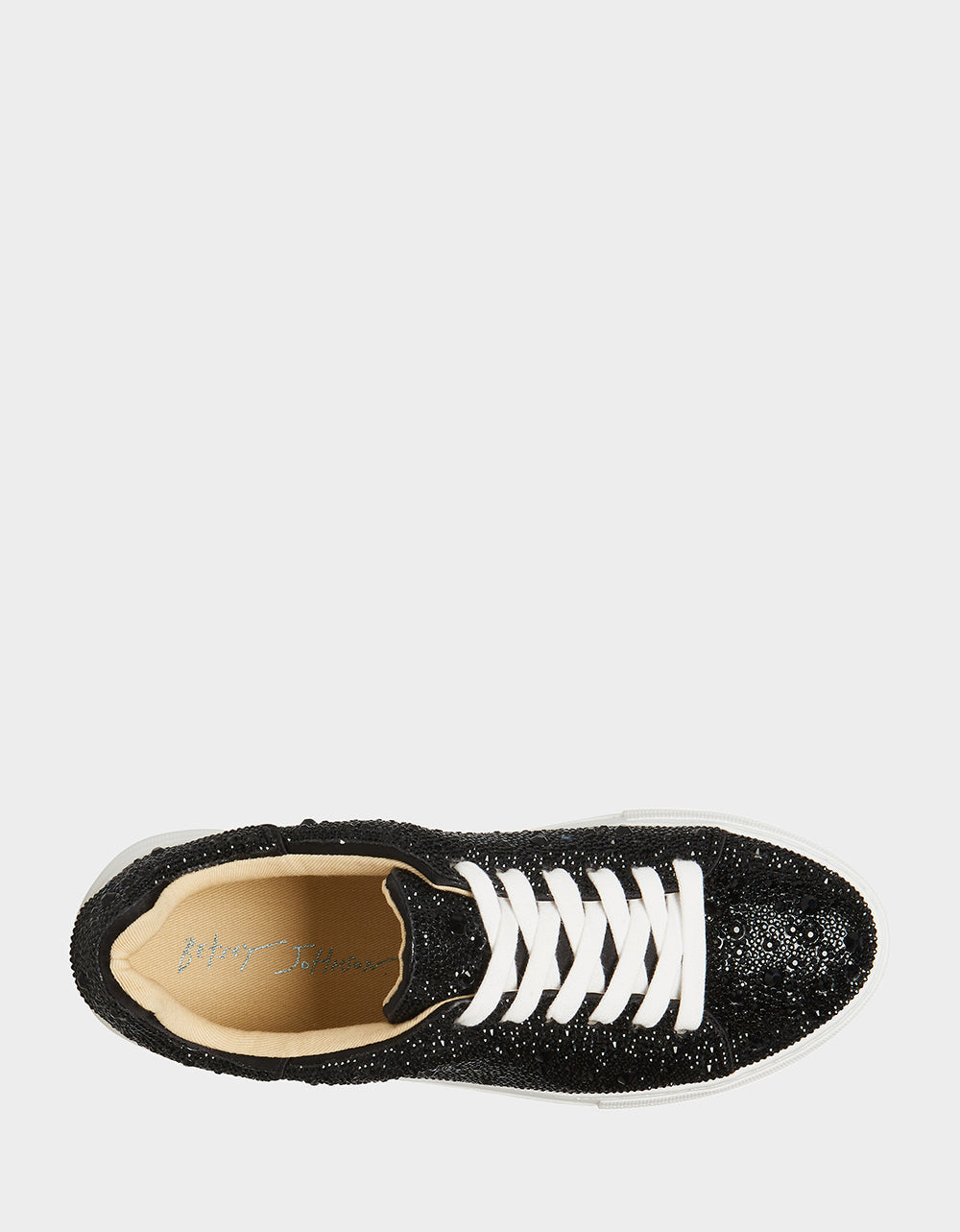 SB-SIDNY BLACK Rhinestone Sneaker | Betsey Johnson Latest