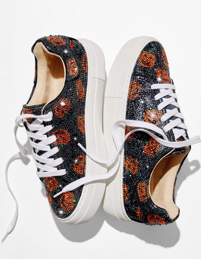 SIDNY PUMPKIN Print Sneakers | Betsey Johnson New