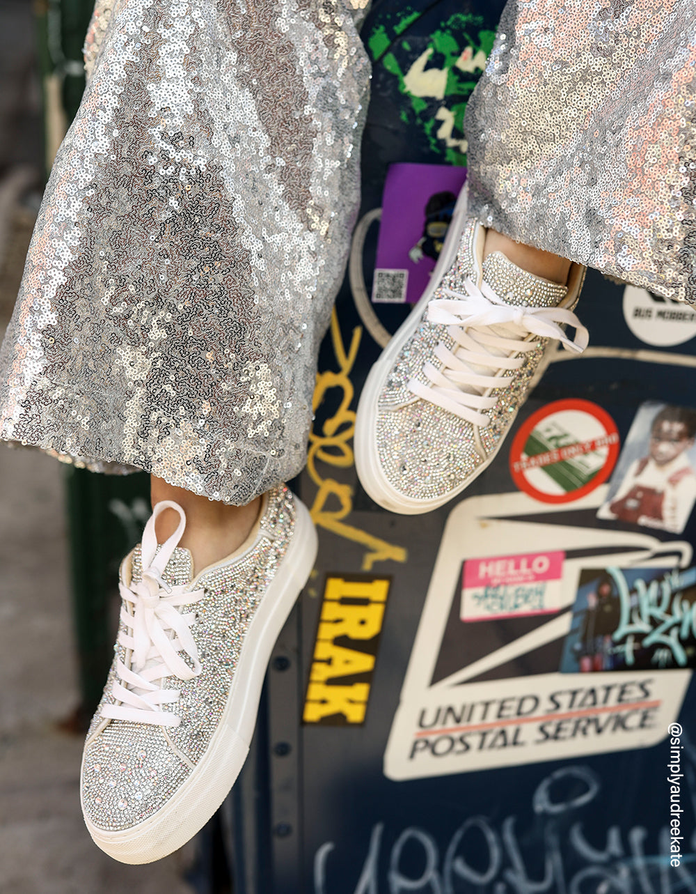 SIDNY RHINESTONES Lace Up Sneakers | Betsey Johnson Quality