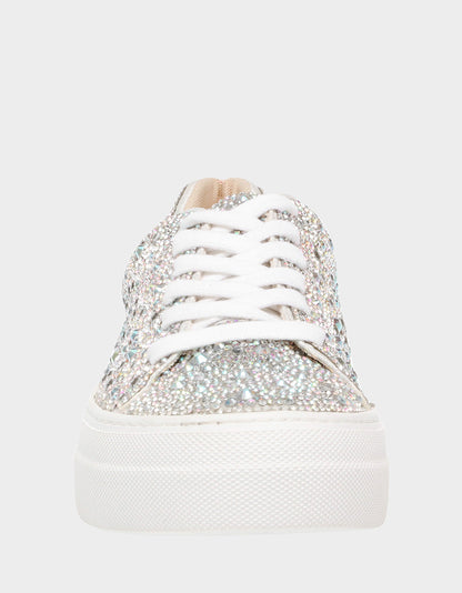 SIDNY RHINESTONES Lace Up Sneakers | Betsey Johnson Quality