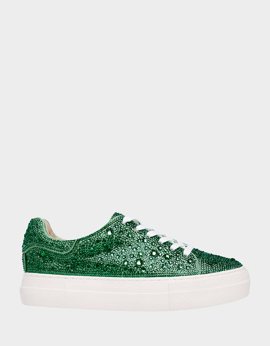 SIDNY EMERALD Rhinestone Sneaker | Betsey Johnson Discount