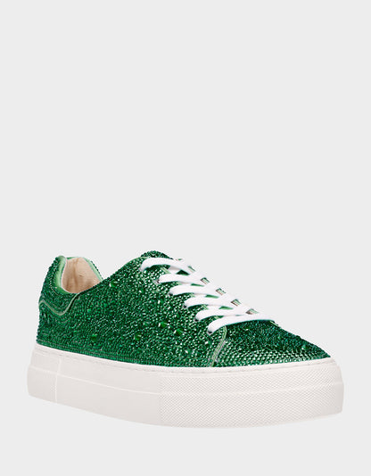 SIDNY EMERALD Rhinestone Sneaker | Betsey Johnson Discount