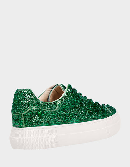 SIDNY EMERALD Rhinestone Sneaker | Betsey Johnson Discount