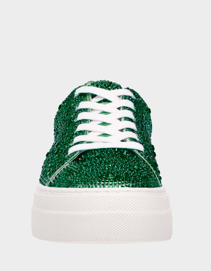 SIDNY EMERALD Rhinestone Sneaker | Betsey Johnson Discount