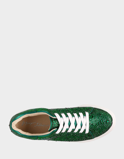 SIDNY EMERALD Rhinestone Sneaker | Betsey Johnson Discount