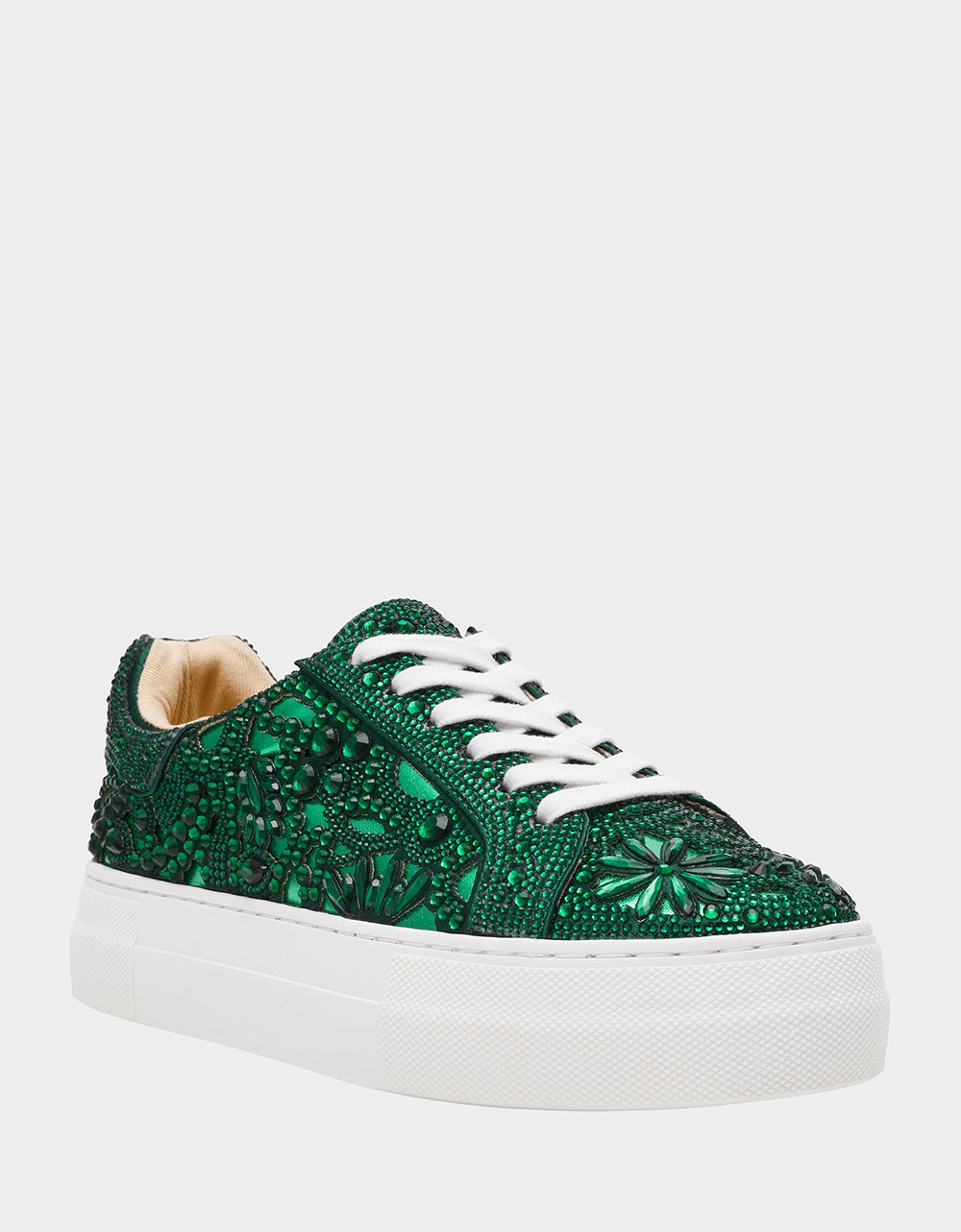 REILY EMERALD Platform Low-Top Lace-Up Rhinestone Women's Sneaker | Betsey Johnson Everyday